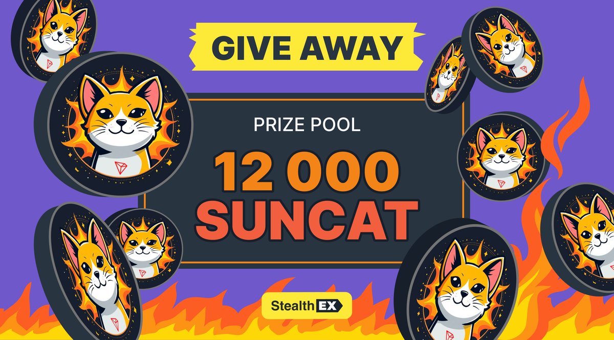 🚨 GIVEAWAY ALERT 🚨 

We’re partnering with @Suncattron to give away the prize pool of 12,000 $SUNCAT to 4 lucky winners! 🏆 

To enter:  
1️⃣ Follow <a href="/StealthEX_io/">StealthEX</a> &amp; @Suncattron 
2️⃣ Like &amp; RT
3️⃣ Tag 3 friends

🎉 Good luck! Winners announcement on Sep 18