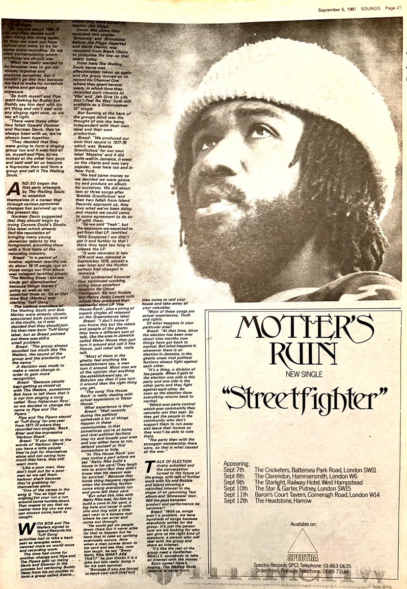 ZoundsAbound's tweet photo. Edwin Pouncey provides a feature on #LloydBreadMcDonald, a founding member of #TheWailingSouls, Mick Middles writes adoringly on #MarkESmith & of @fallnews & Steve Keaton talks to #ChronGen who refuse to let the Punk flame go out.
@SteveMay_UK
Sounds Sep 5th 1981 https://t.co/ffwYl46CZ1
