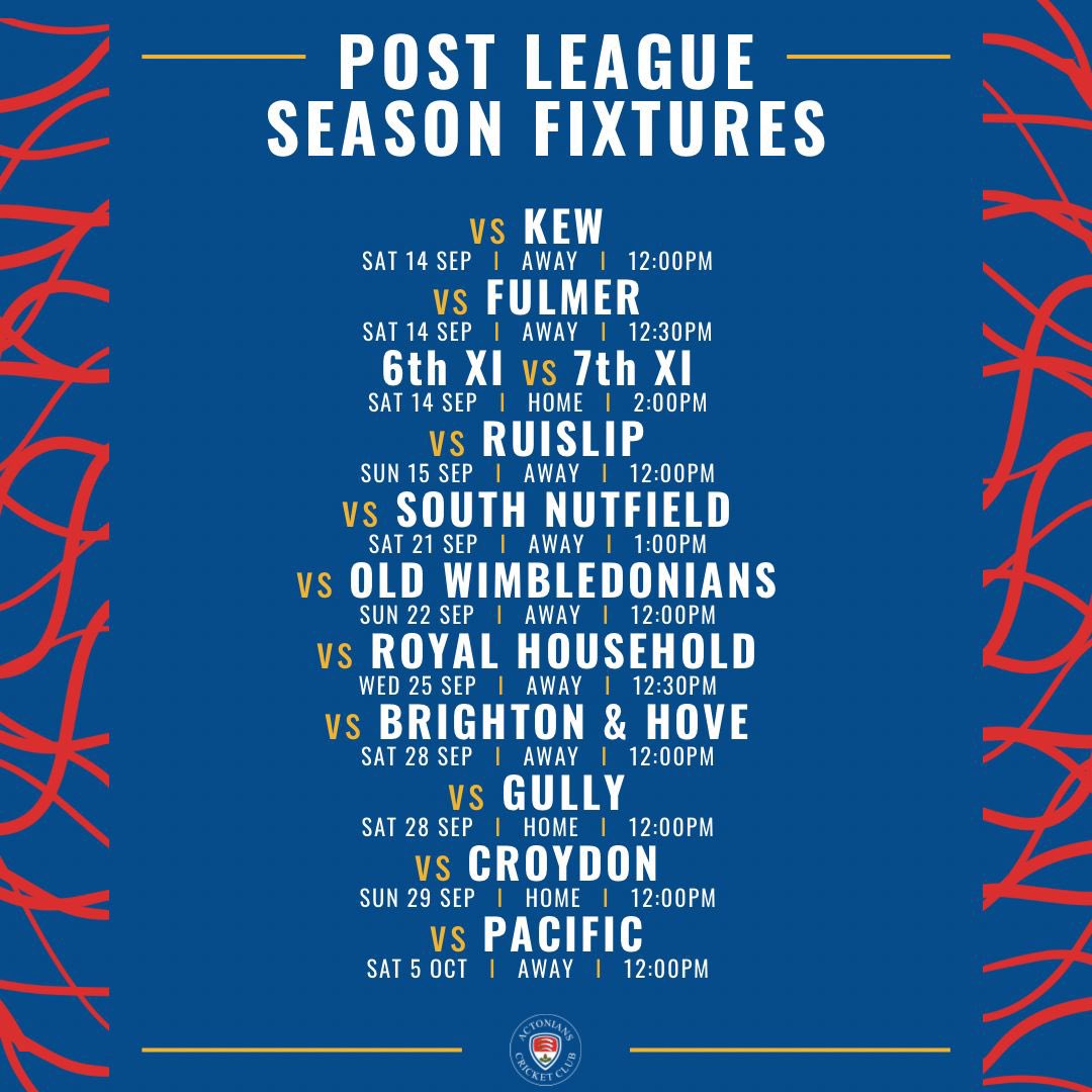The league season is finished but we still have 11 matches to get your teeth into between now and October!

Get your availability on the website now if you are keen!