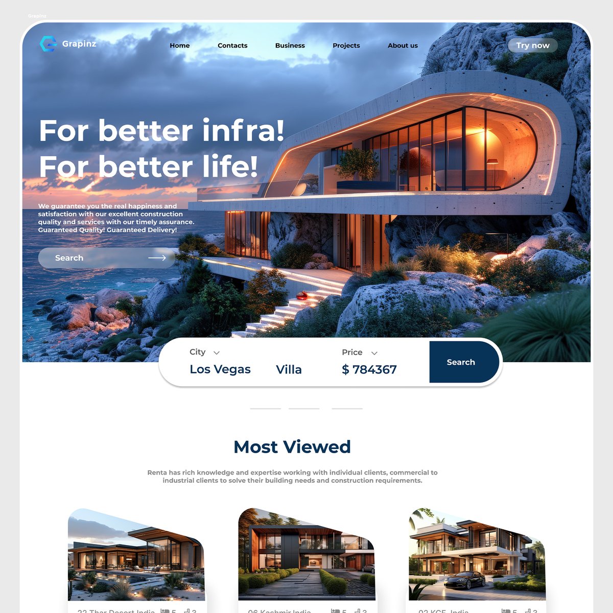 grapinz's tweet image. 🏗️ Innovating Infrastructure with Grapinz! 🌍🌟 Key Highlights: 1️⃣ Customized solutions for unique locations 🏡 2️⃣ Guaranteed quality &amp;amp; timely delivery ⏳ 3️⃣ Exceptional design that harmonizes with nature🌿#GrapinzProjects #LuxuryLiving #ArchitecturalDesign #Infrastructure #uiux