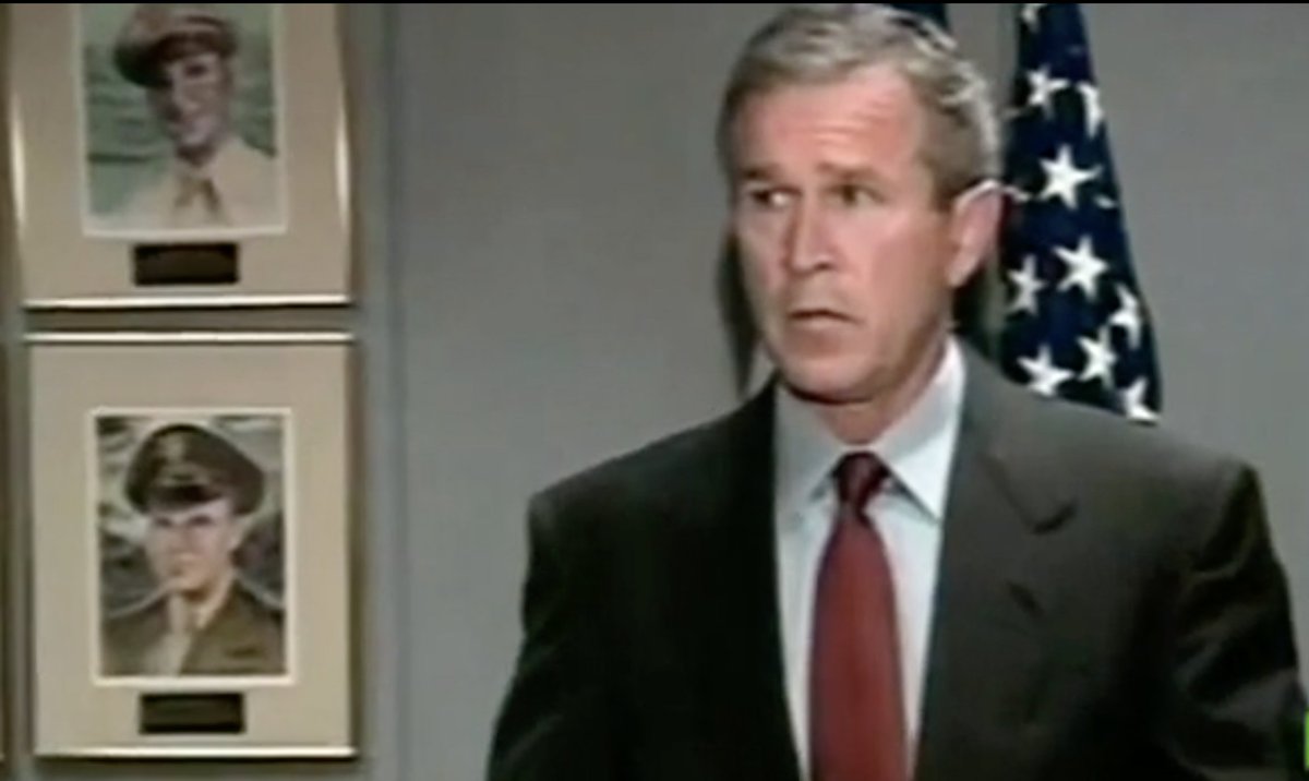 President Bush makes statements about the attacks "freedom itself was attacked this morning by a faceless coward and freedom will be defended." He also said that the "United States will hunt down and punish those responsible for these cowardly acts."