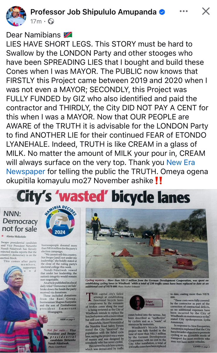 Mr_Fear_Fokol's tweet image. The unsightly double-faces of Job, a hypocrite. Here, he welcomed "with joy," bicycle lanes as Mayor. He was even at the site. Years later, he denies everything. His lies, too, have short legs. Cheap election gimmicks.  The disastrous Bicycle lanes are your legacy. Live with it!