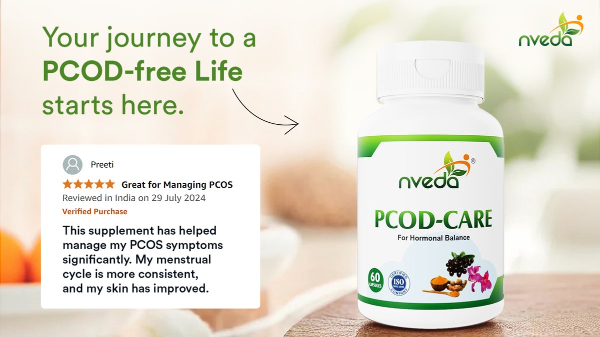 HealthNveda's tweet photo. Dealing with PCOD? Nveda PCOD Care, with Ayurvedic goodness, helps you take charge of your health and balance hormones effectively! 🌸✨

Visit: https://t.co/fJXZsxOpVn

#NVEDA #PCODRelief #Ayurveda #WomensHealth #HormonalBalance https://t.co/7o9JH1ygsW