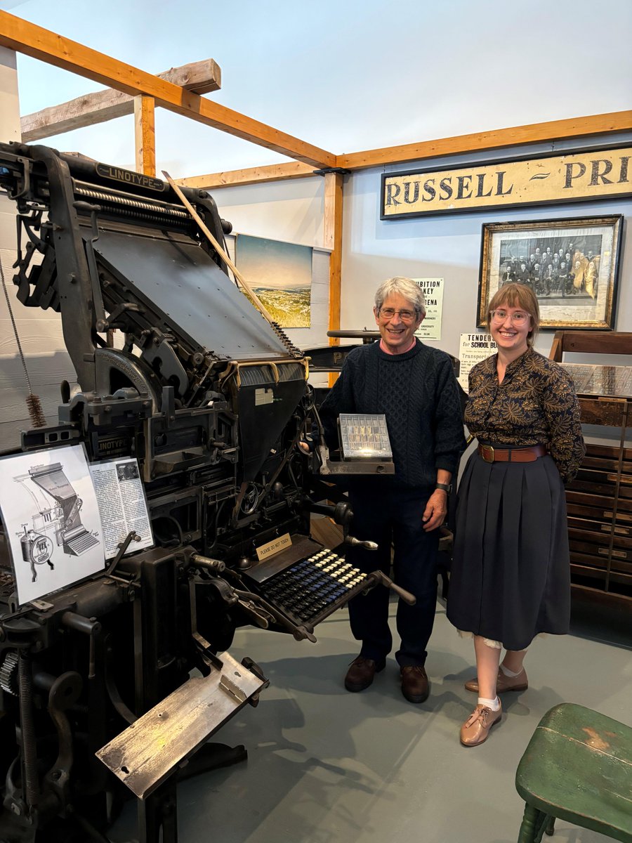 BRHeritageInc's tweet photo. The Road to Yesterday Museum had an excellent first week of September! Our visitors included some lovely people from the Heart’s Content Cable Station and the one and only Dr. Donard de Cogan (pictured here with Kiersten). https://t.co/GtWLSSYDst