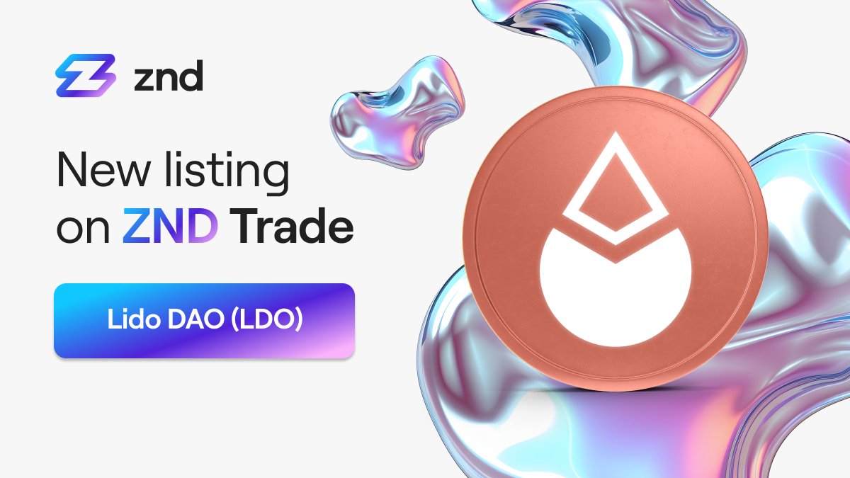 ZND_co's tweet photo. New Listing on ZND Trade! 🚀

You can now trade Lido DAO - $LDO for up to €6.5M!

Why Lido DAO? It’s a liquid staking solution, allowing users to stake Ethereum and other assets while retaining liquidity, unlocking opportunities in decentralized finance (DeFi).

Start trading now 👉 https://t.co/4OWIkzBi8W