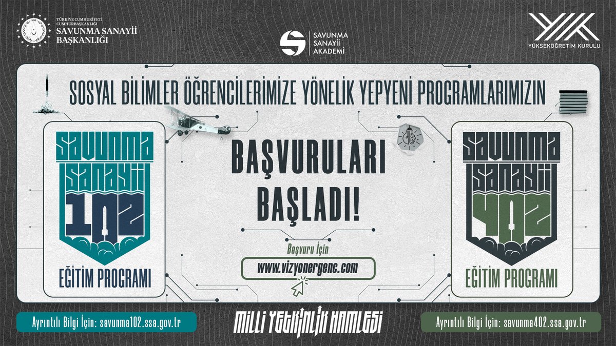 bukariyer's tweet photo. 📢Sosyal Bilimler Öğrencilerimize Yönelik Yepyeni Programlarımızın Başvuruları Başladı!
➡️Savunma Sanayii 102 Eğitim Programı
➡️Savunma Sanayii 402 Eğitim Programı
🔎Başvuru için: https://t.co/73WTsnGVTG
https://t.co/x7PXzctdf5 https://t.co/0aeZg3smzx