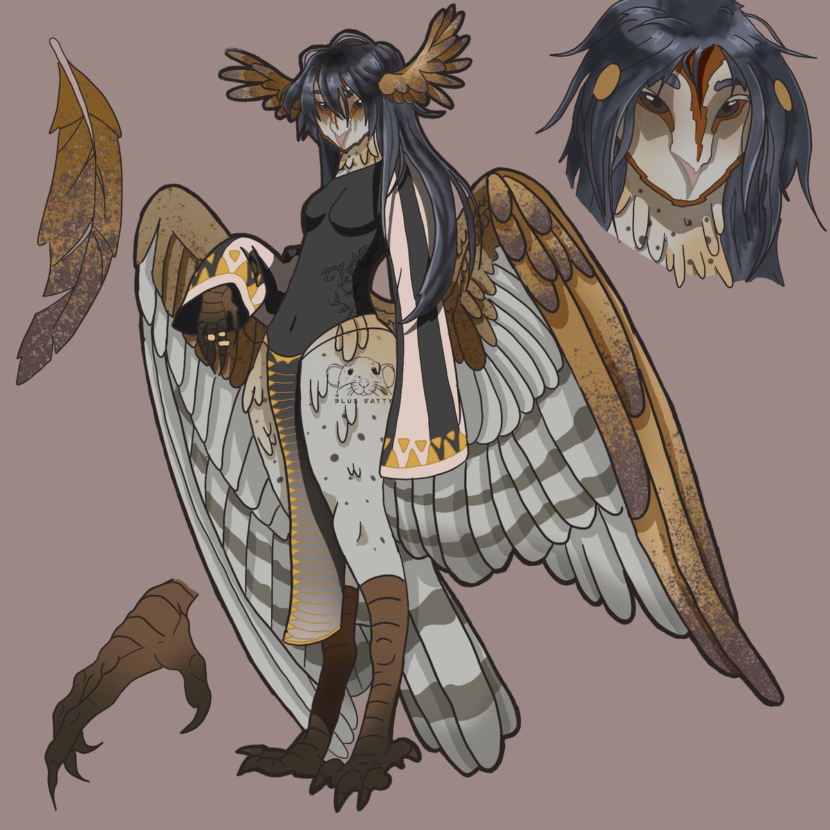 Blue_Ratty's tweet photo. My new avian girl, not sure about her name yet #furry #furryartist #furryart #furryoc https://t.co/kfvLyTTsjm