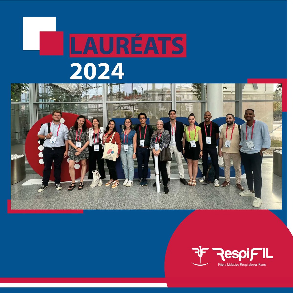 RespiFIL's tweet photo. 🔴 [#ERSCongress] : 🥹 la filière était présente avec 17 lauréats : https://t.co/huzuAo2i8B

Dans le prochain bulletin de recherche seront détaillés les sessions 🗣 orales et les posters 📰 consacrés aux #maladiesrespiratoiresrares 🫁.

👋🏻 See you 🗓 27/09-01/10
 📍 #Amsterdam https://t.co/5Co6EEEaFR