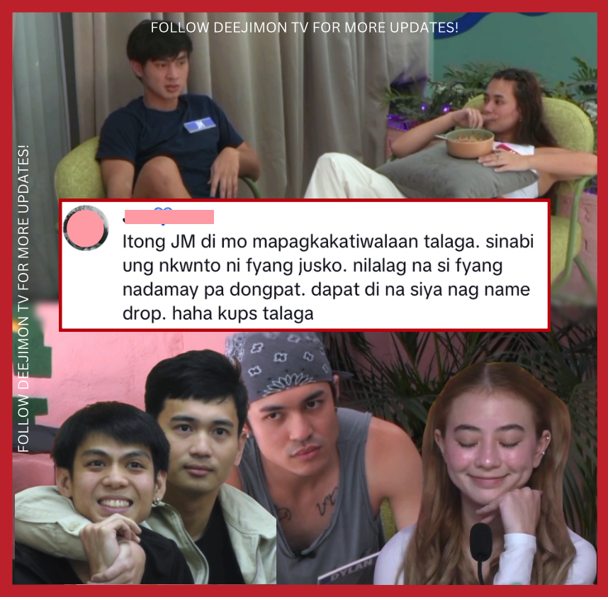 deejimontv's tweet photo. JM, hindi pa din maka move on sa #dongpat. Sinisiraan nya pa din ang Dongpat at nilaglag pa si Fyang. 😆

#PBBGen11 #PBBGen11Party #PBBGen11TrustIssue https://t.co/9MjCvHq0dW