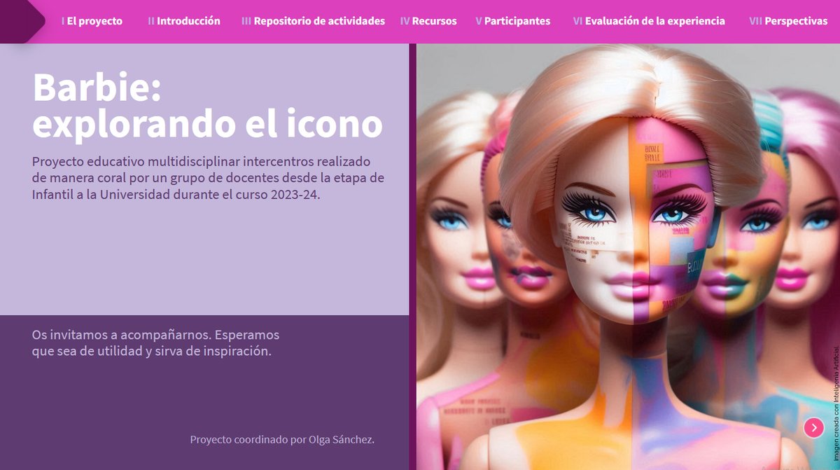 🧵El curso pasado, un variado grupo de docentes nos embarcamos en la exploración crítica de un icono cultural: Barbie. Abordamos temas como la identidad, el consumismo o los estereotipos de belleza y ahora queremos compartir nuestro proyecto. view.genially.com/66682c90692d45…