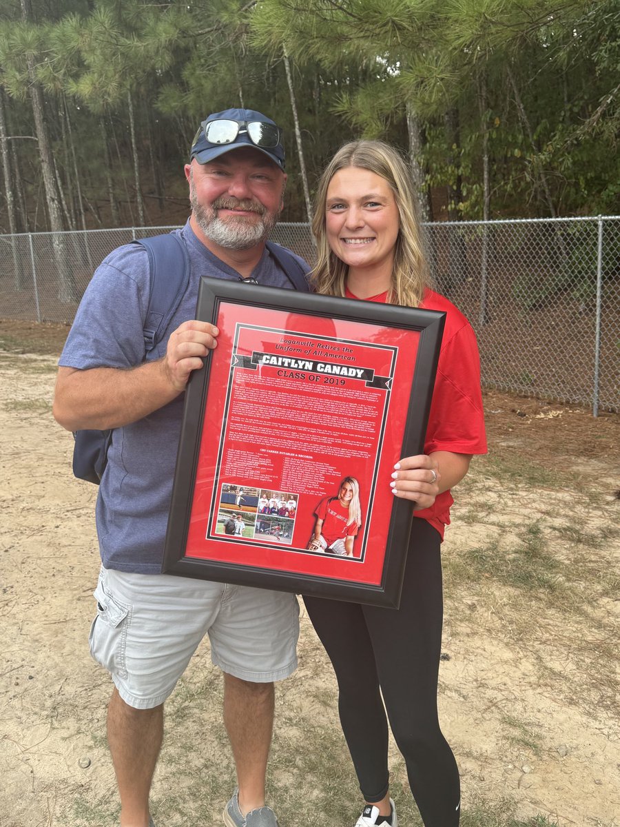 Last night one of the all time Cougar greats <a href="/caitlyncanady/">cait🌸💛💕</a> had her high school uniform number retired.  What a huge honor!   She broke or in top of many records here <a href="/ColumbusState/">Columbus State University</a> including most games played and #2 all time hits. Cait, we are proud of you!!!