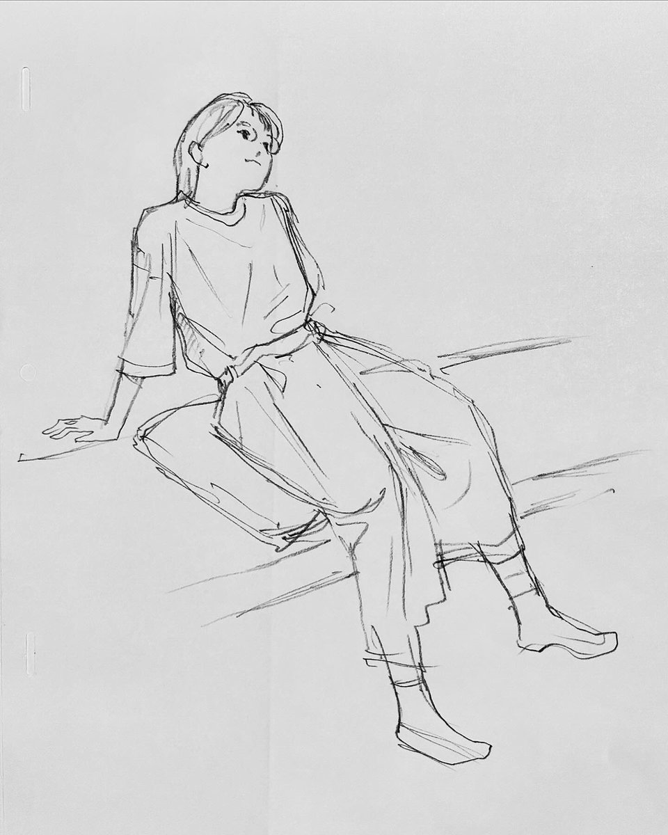 クロッキー会に参加しました。カウンターと縁側を使って描きました。自然に出てくるポーズが描いてて面白かったりします。 