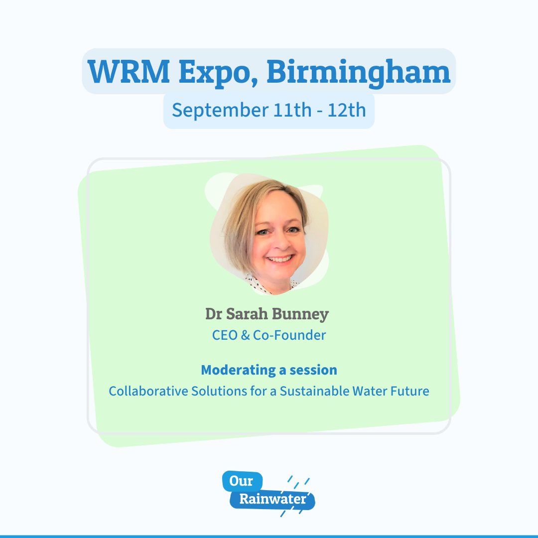 Sarah is excited to be moderating a session at @WRMExpo this year!

The session will cover "Collaborative Solutions for a Sustainable Water Future". 🌧️

Who else is attending?  

#WRM24 #OurRainwater