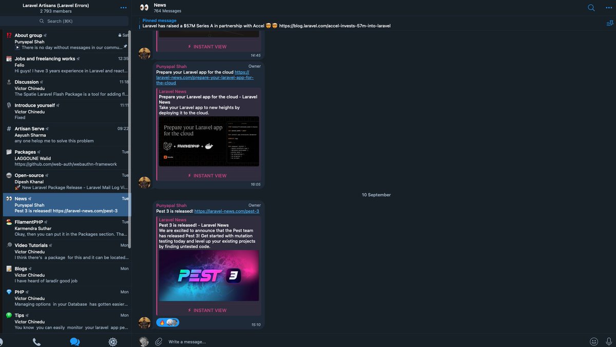 camitzryden's tweet image. Are there any good @laravelphp related Telegram channels? If yes, please hit me.
Ps I'm already on @MrPunyapal channels..
#laravel #laravelphp