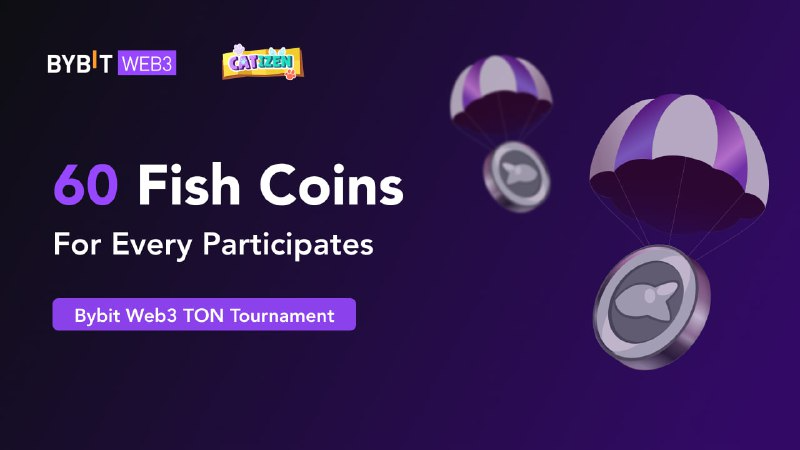 Catizen &amp; <a href="/Bybit_Web3/">Bybit Alpha</a>  TON Tournament🚀

60 Fish Coins for every participates🪙

Enter Catizen Earn Page and complete Bybit Web3  Check-In.

Join Now! - t.me/catizenbot/gam…

#Catizen #catizenvibe #BybitCATI