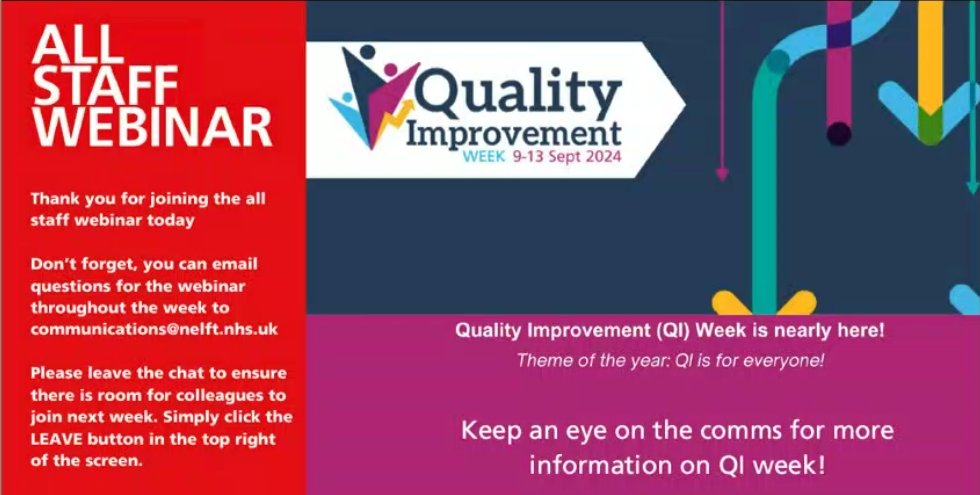 Today in the all-staff webinar, we shared how we are making #QI accessible to everyone within the QI dashboard on Power BI - providing a detailed overview of the QI work being supported at NELFT. If you'd like to know how to navigate the app, see <a href="/NELFT/">North East London NHS Foundation Trust (NELFT)</a> Connect #QIWeek2024