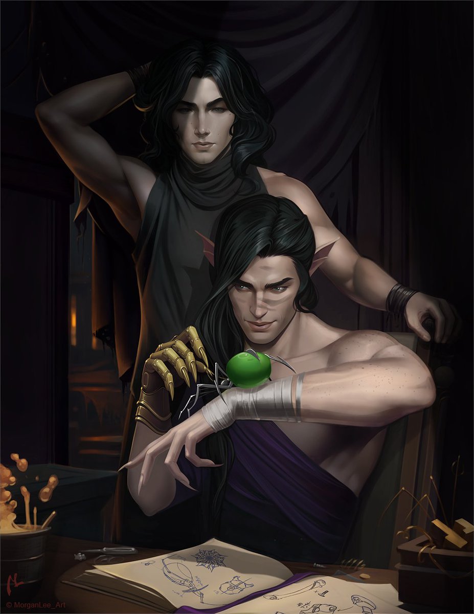 Something mine. Vic and Solo🙂 

S: -You breath too loud. 
V: -I don't breath at all!! 
S: -"Don't breath" more quietly

Art for <a href="/DixdyD/">Dixdy-Duo author of Demicorns</a> 🙂 #bromance #OC #characterart #originalcharacter #artistsontwitter #characterillustration