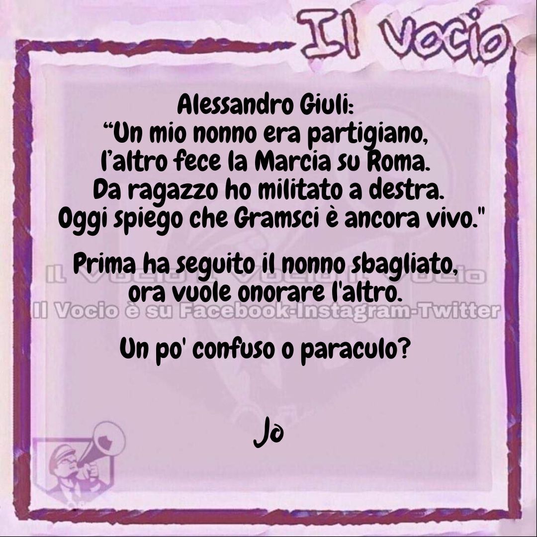 ilvocio's tweet photo. Jo @ciullivan #11settembre #ilvocio #AlessandroGiuli #cultura #ministro #militanza #meridianozero #fascista #Gramsci #confusione #nonni https://t.co/UEHoUwJSe4