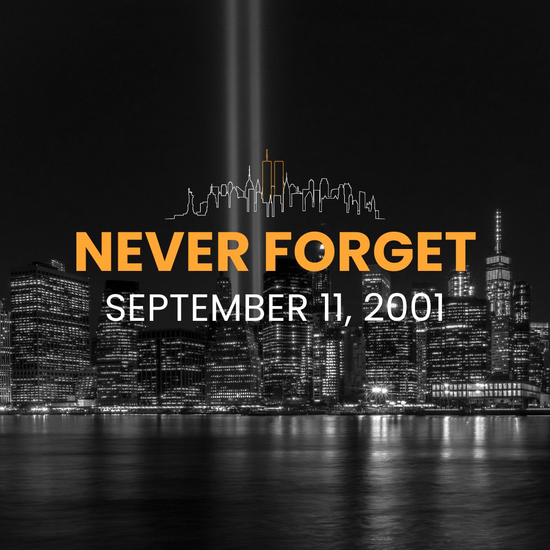 Please pause with us as we reflect, we remember, and we vow to never forget. #NeverForget #911Remembrance #UnitedWeStand