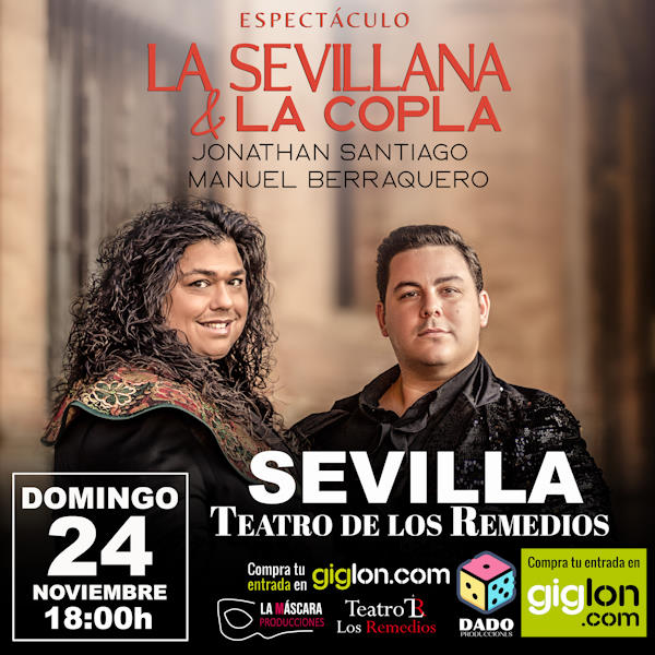 ElFiesta_es's tweet image. Jonathan Santiago y Manuel Berraquero se unen para un espectáculo inolvidable: La Sevillana y la Copla te lo contamos en elfiesta.es/index.php/noti… #ElFiesta11Sep