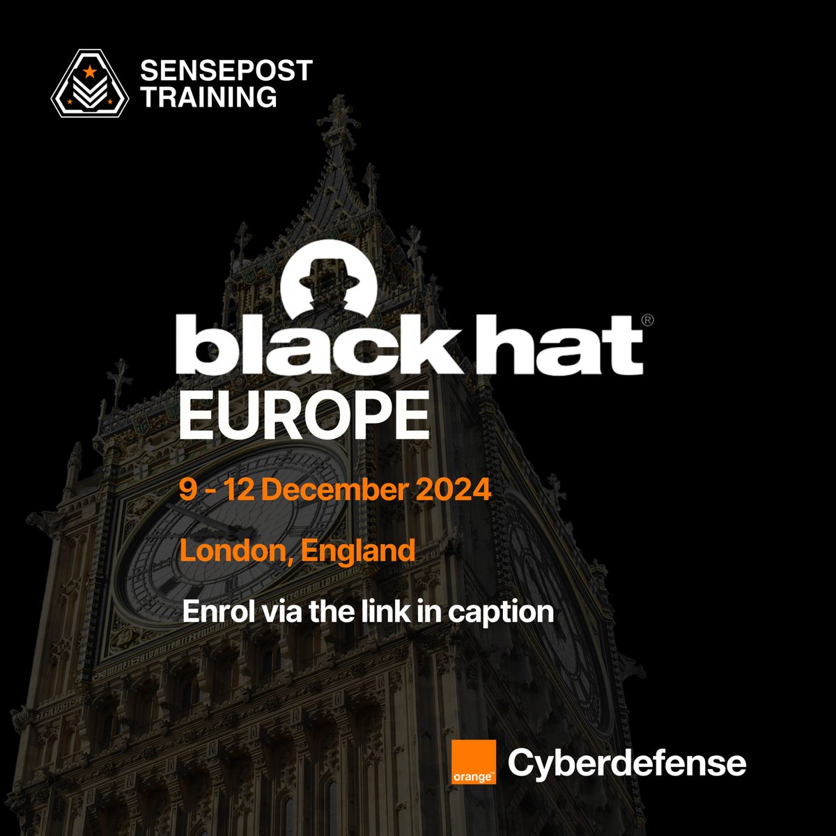 orangecyberdef's tweet image. Join us in London from 9-12 Dec at Black Hat Europe for our Tactical Hacking Essentials & API Exploration courses. 🇬🇧
👉Take your hacking skills to the next level. Enroll today at ow.ly/Pxwp50Thf8f
#Sensepost #BlackHatEurope #HackingCourse #London