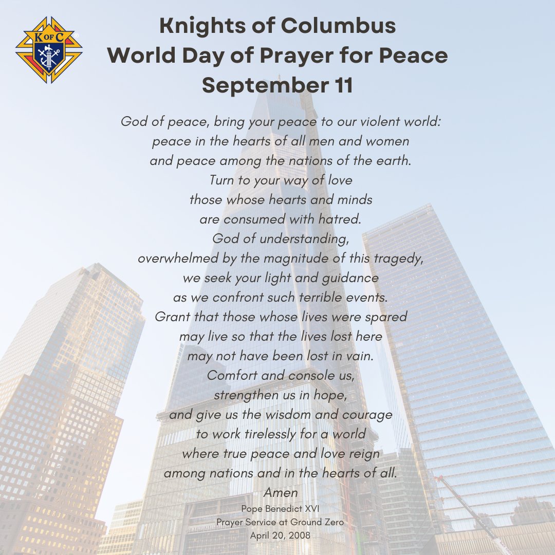 Today we remember the lives lost during the attacks of September 11, 2001. Please join us in praying for peace in our time and share this post to encourage others to pray with us. #NeverForget