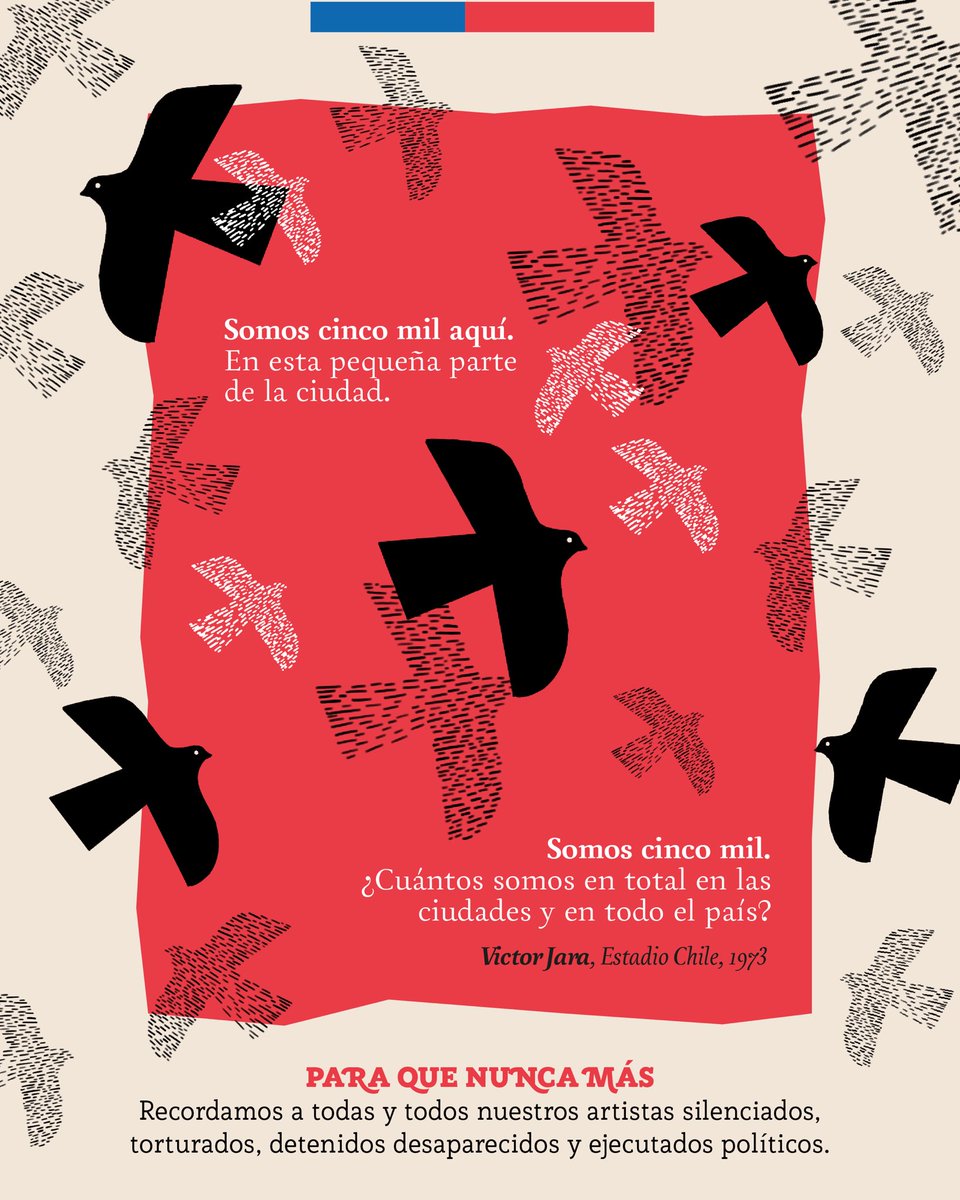 Por ellas y ellos, y por tantas otras voces que fueron silenciadas, a 51 años del Golpe de Estado, su legado vive en cada verso, cada nota y obra que nos recuerda la importancia de tener justicia y memoria. ¡Nunca más! 🌹✊