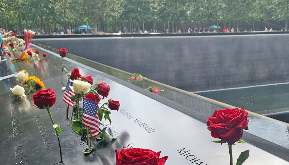 _WTCOfficial's tweet photo. Today is the 23rd anniversary of September 11, 2001. At the World Trade Center, we join @Sept11Memorial and @panynj in remembrance and honor of those who lost their lives. #NeverForget https://t.co/H29KDZjY8b