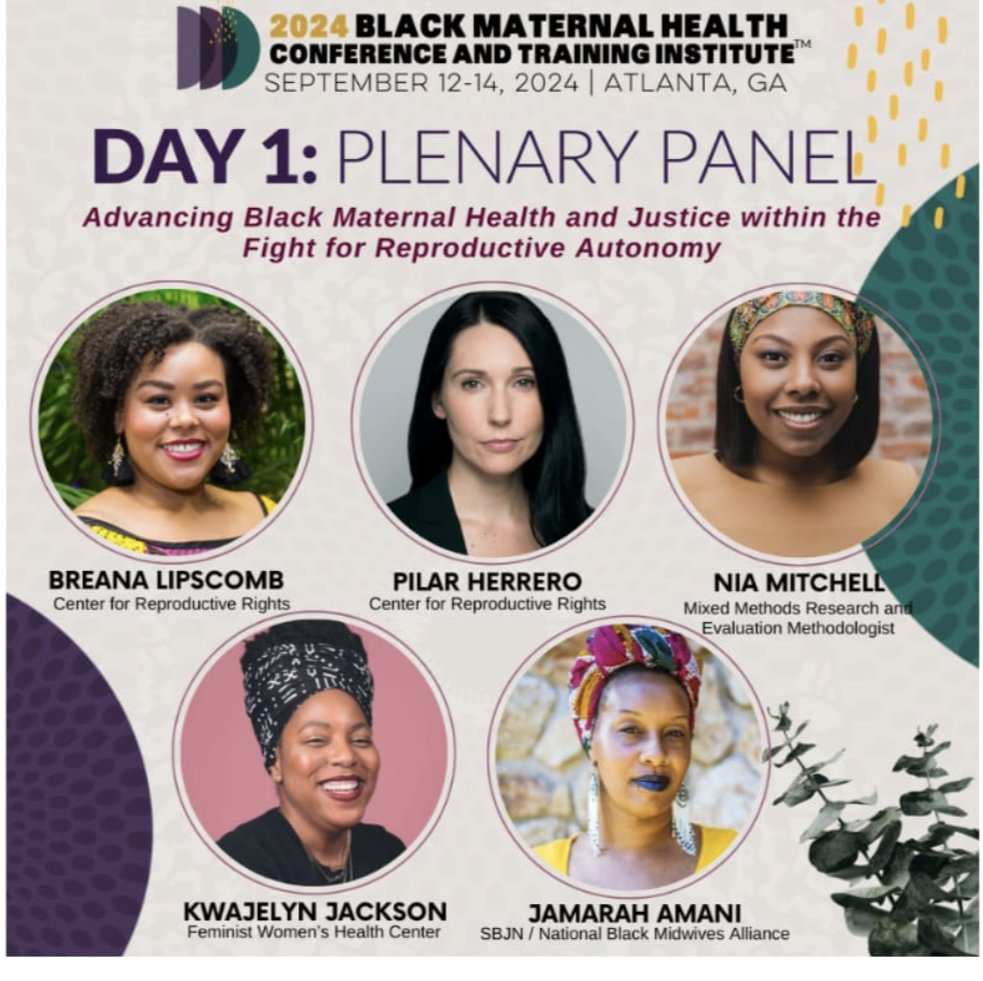 Join us at the Black Maternal Health Conference (Sept 12-14, Atlanta, GA)! 

Theme: "Our Bodies STILL Belong to Us: Reproductive Justice NOW!" Don’t miss Day 1’s plenary, "Advancing Black Maternal Health &amp; Justice." Attend in-person or virtually! #BMHC24 #ReproductiveJustice