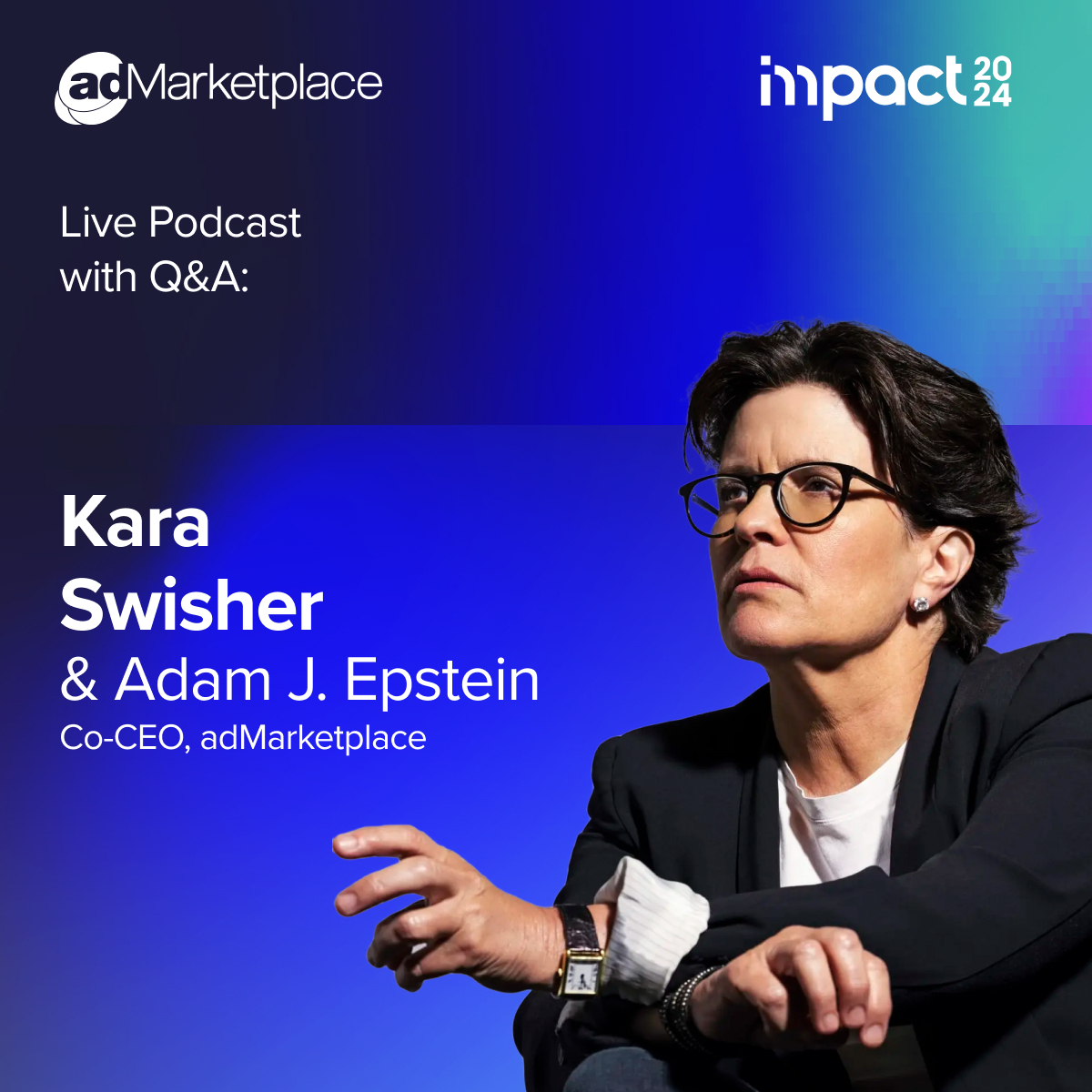 adMarketplace (@admarketplace) on Twitter photo Swish, swish — we've landed a major layup for #IMPACT2024! 🙌🏀
Journalist, author, & podcast extraordinaire <a href="/karaswisher/">Kara Swisher</a> will serve as our keynote speaker!
Get ready for a can’t-miss fireside chat featuring <a href="/adamjepstein/">Adam J Epstein</a> around #AI, #antitrust, #searchadvertising & more. 🎙️ Swish, swish — we've landed a major layup for #IMPACT2024! 🙌🏀
Journalist, author, & podcast extraordinaire <a href="/karaswisher/">Kara Swisher</a> will serve as our keynote speaker!
Get ready for a can’t-miss fireside chat featuring <a href="/adamjepstein/">Adam J Epstein</a> around #AI, #antitrust, #searchadvertising & more. 🎙️