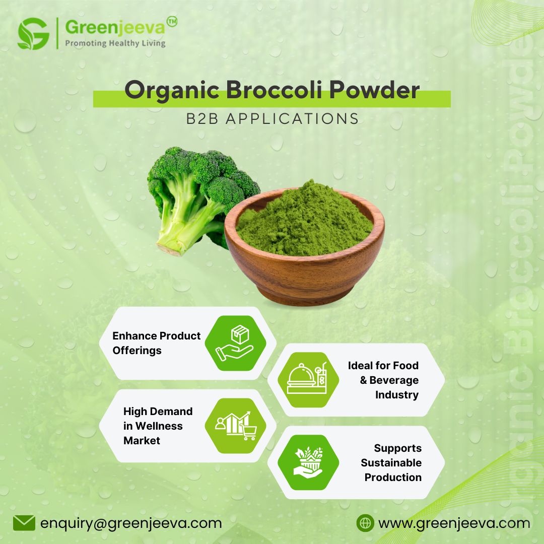 GreenJeeva's tweet image. Supercharge Your Product Line with Nutrient-Dense 𝐎𝐫𝐠𝐚𝐧𝐢𝐜 𝐁𝐫𝐨𝐜𝐜𝐨𝐥𝐢 𝐏𝐨𝐰𝐝𝐞𝐫!

Discover how this versatile superfood ingredient can boost your health supplements, beverages, and wellness products. 

#BroccoliPowder