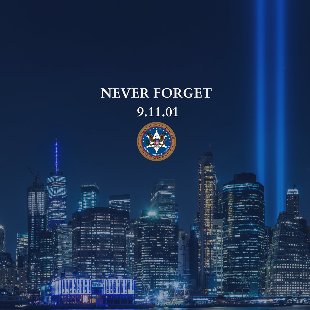 USMSManhattan's tweet photo. Honoring those we lost, and the lives forever changed 23 years ago. We will never forget. 

#USMarshals #September11 https://t.co/s9mzcnWgbx