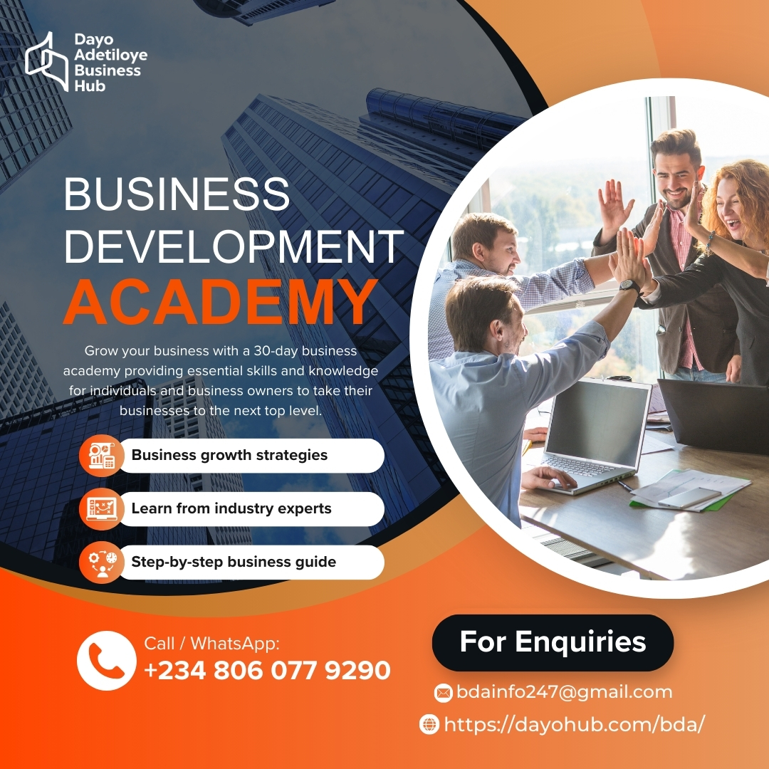 Dayoadetiloye's tweet photo. 🚀Apply for BDA Cohort 3 now! 🌟
Gain access to funding, master business planning, create a winning pitch deck, and more! Don’t miss out—apply today! 💼✨
📅 Deadline: 29th of October 2024
🔗 Apply here: https://t.co/718g2s4WZM
#BusinessDevelopment #Entrepreneurship #BDAcademy https://t.co/EYgBudl2uY
