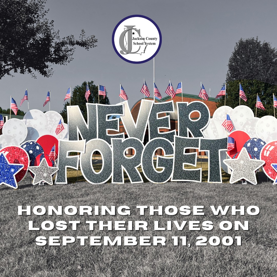 EJ_Athletics's tweet photo. The Jackson County School System remembers those who lost their lives on September 11, 2001. JCSS would like to thank all local first responders who go above and beyond each day to keep our community safe.

#SuccessLivesHere #SuccessatJCSS https://t.co/jl6cacFfg4