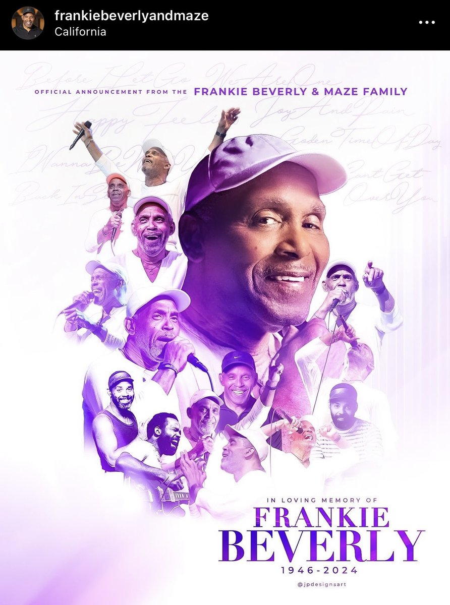 chrxstianh__'s tweet photo. Damn man, all of our legends are reaching their time… RIP Frankie Beverly https://t.co/Jg33ELL80t