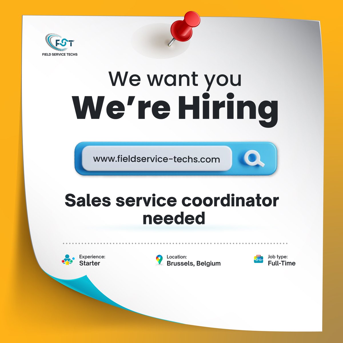 FS_Techs's tweet image. We&apos;re Hiring Sales Service Coordinator in Brussels🎯

Key tasks : invoicing, order management, project coordination, and supporting the sales team. You&apos;ll ensure efficient operations and accurate documentation.

For more info Signup &amp;amp; Apply now 
fieldservice-techs.com/jobdetails/det…