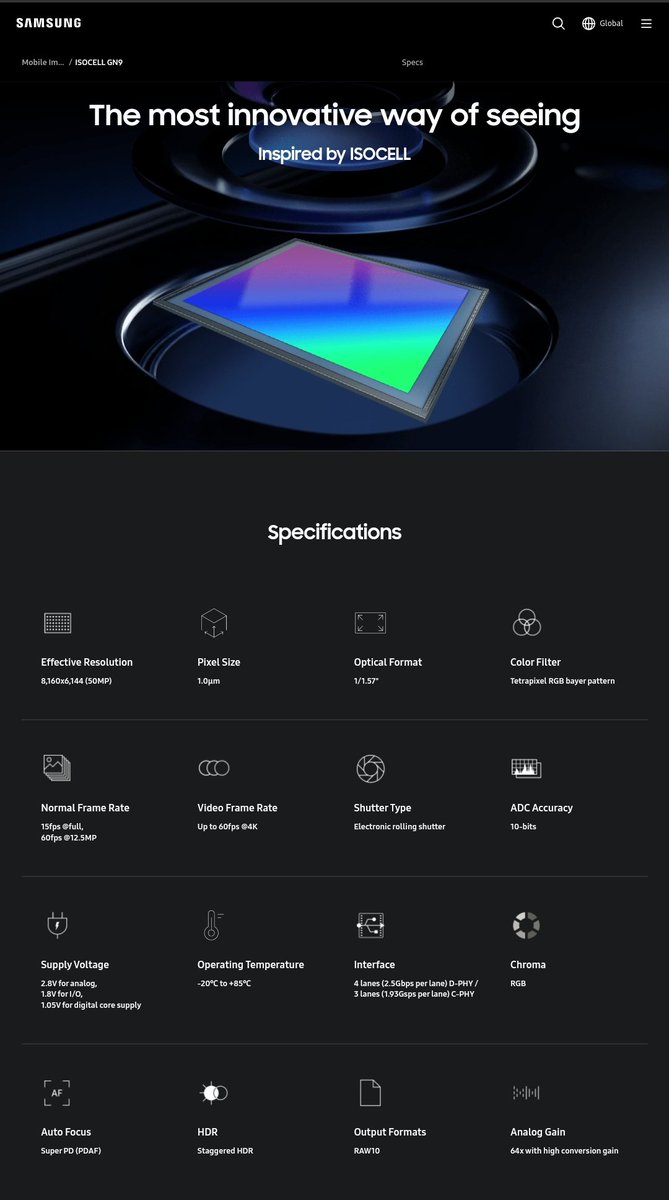 TechHome100's tweet photo. Samsung Semiconductors announced new ISOCELL image sensors.
🔹50MP S5KGN8 (1/1.95")
🔹50MP S5KGN9 (1/1.57")
🔹32MP S5KKD1 (1/3.44")
Nothing Phone 2a ~ S5KGN9
#Samsung #ISOCELL https://t.co/W9RlceWFO6
