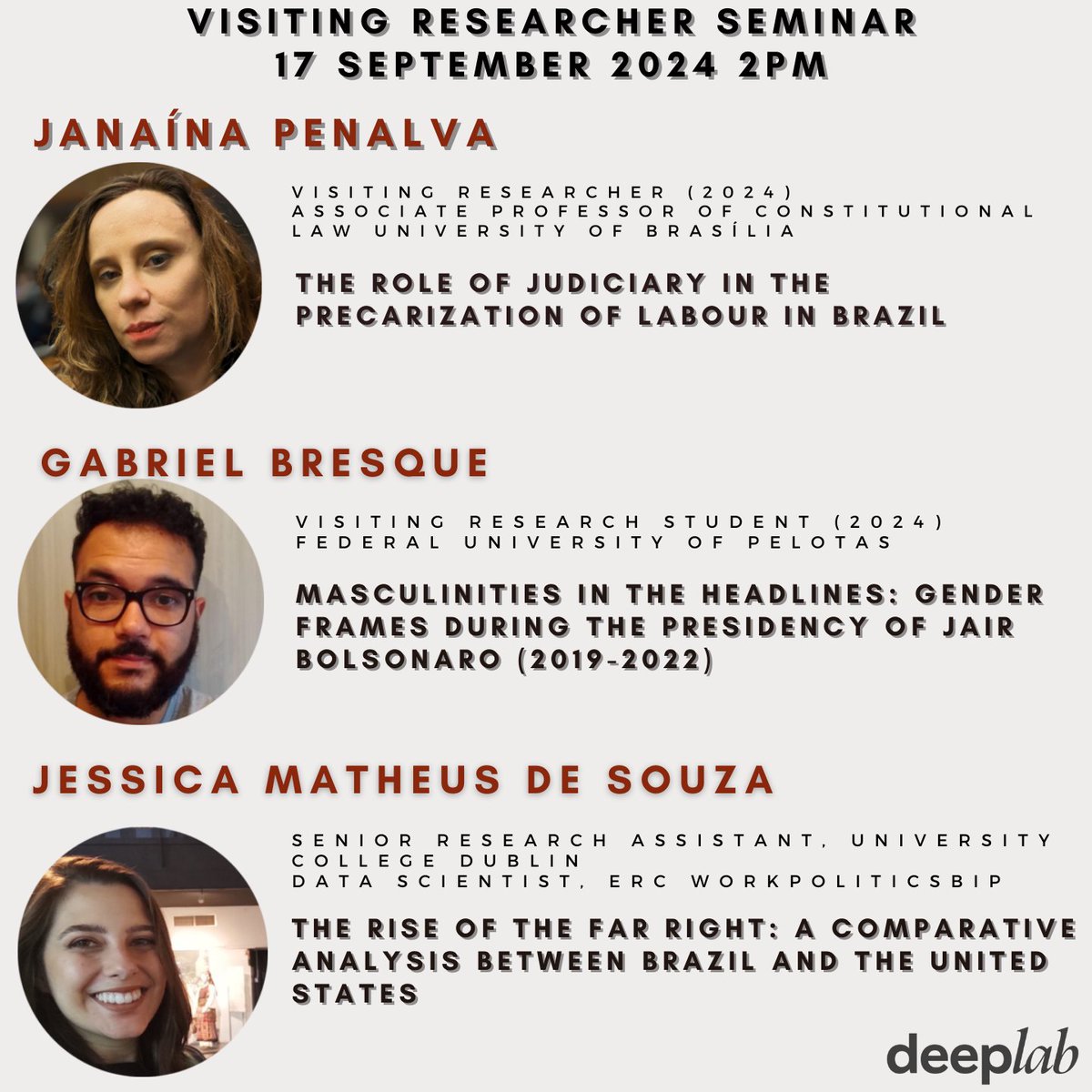 UCD_DeepLab's tweet image. Our next Visiting Researcher Seminar is on September 17th at 2pm! 📅 For more info, reach out at deeplab@ucd.ie. #ResearchSeminar #DeepLab #UCD @JanainaPenalva