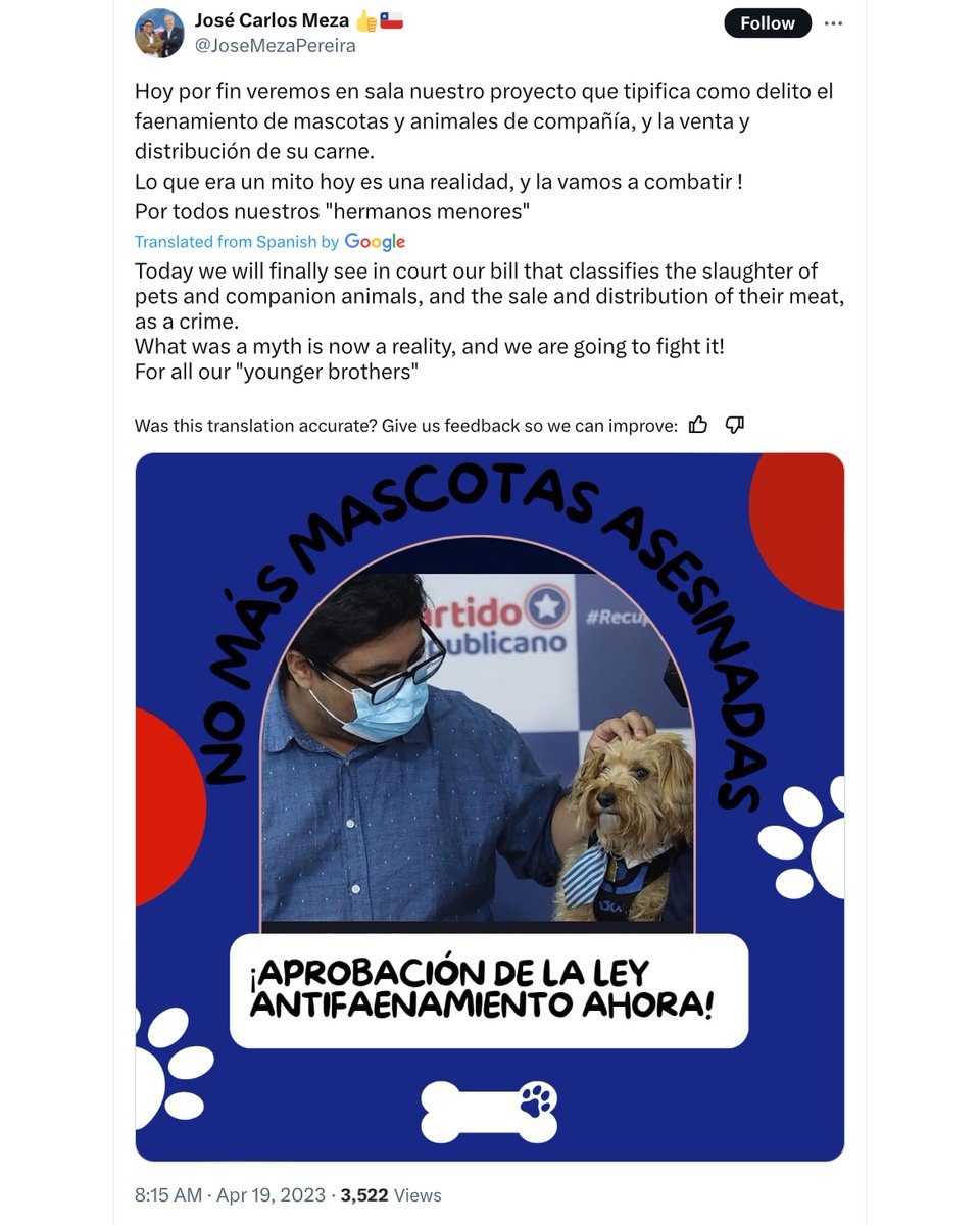 TheWuhanClan's tweet photo. Hi, Dylan. Did you know in Chile they had to pass new laws to prosecute Haitian illegal immigrants who were eating cats and dogs? https://t.co/0GAdrzfQaY