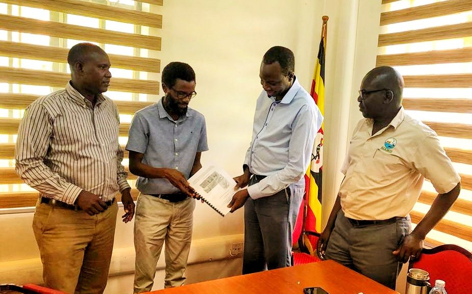 John Adriko Director  National Forestry resources research institute hands office to  Tinda Jimmy program leader for Biodiversity and Biotechnology at NARO- NARL looking on is Robooni Tumuhinbise &amp; Auditor Edison Okecho <a href="/NAFORRI_UG/">NARO-NaFORRI</a> <a href="/narouganda/">NARO Uganda</a> <a href="/icipe/">icipe</a> <a href="/BucadefUg/">Buganda Cultural & Development Foundation(BUCADEF)</a> <a href="/maaif/">Marcella </a>