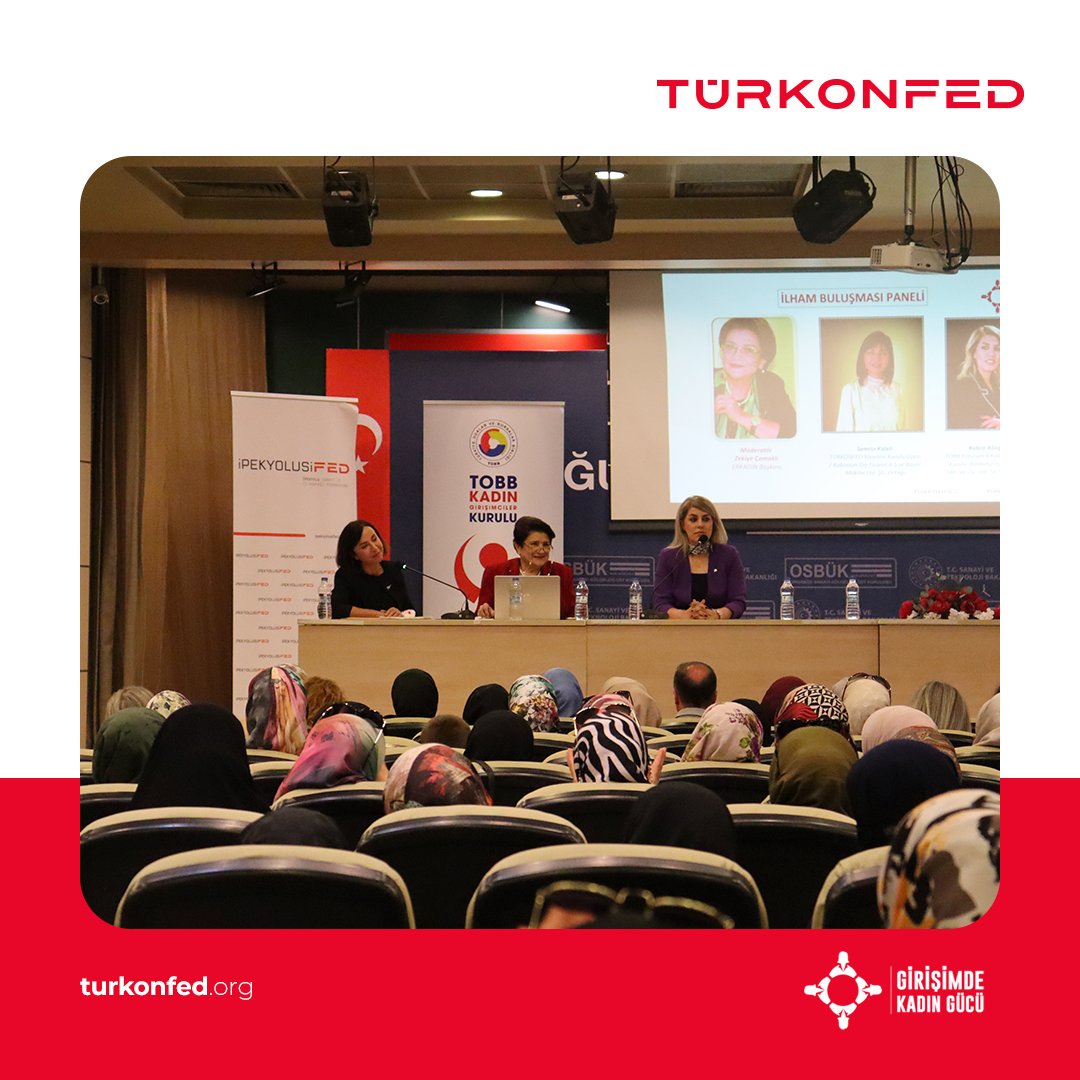 turkonfed's tweet photo. İlham Buluşmaları kapsamında Program Direktörü @Nazanbutuner program tanıtımını gerçekleştirdi ve İş Bankası KOBİ ve İşletme Bankacılığı Pazarlama Bölümü Müdür Yardımcısı Elif Koç Özkul @isbankasi’nın girişimci kadınlara yönelik çalışmalarını aktardı. Ayrıca program kapsam��nda ERKADIN Derneği Başkanı Zekiye Çomaklı moderatörlüğünde @Semrinden ve @mkubraalioglu’nun katılımıyla İlham Buluşması paneli düzenlendi.