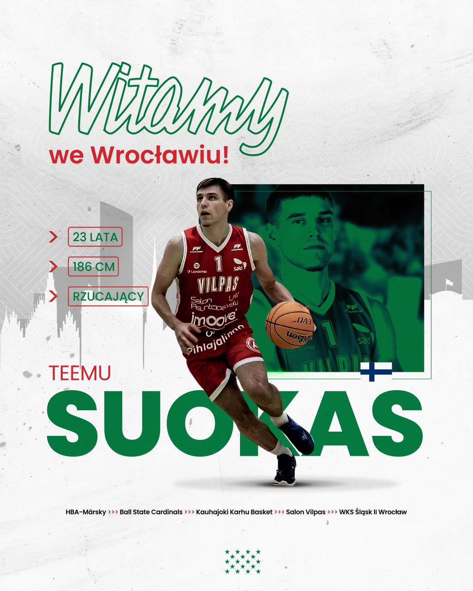 🆕 Fin Teemu Suokas został nowym zawodnikiem naszej pierwszoligowej drużyny ✅

Więcej ▶️ bit.ly/SuokasWKS

#1LKosz