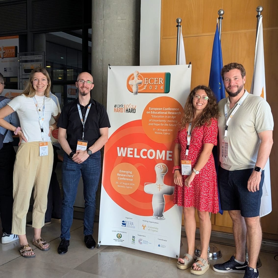 InterDidaktik's tweet photo. Vorletzte Woche fand der #ECER-Kongress 2024 in Nikosia, Zypern statt. Prof. Dr. Ingo Wagner hat ein Poster vorgestellt, Carolin Knoke und Pierre Meinokat haben englischsprachige Vorträge über ihre Dissertationsthemen gehalten. #ecer #ecer2024 #eera #nicosia #cyprus https://t.co/5FsAIdoQes