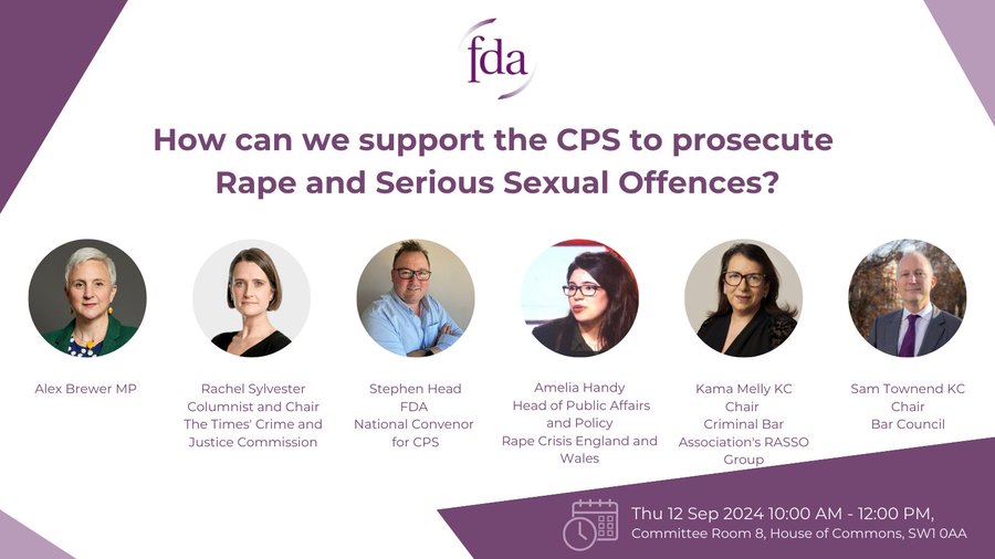 Looking forward to attending the launch of our new report tomorrow &amp; hearing the impressive panel discuss how our CPS members can be supported to increase prosecutions for Rape &amp; Serious Sexual Offences.

Book your place -tickettailor.com/events/inflect…