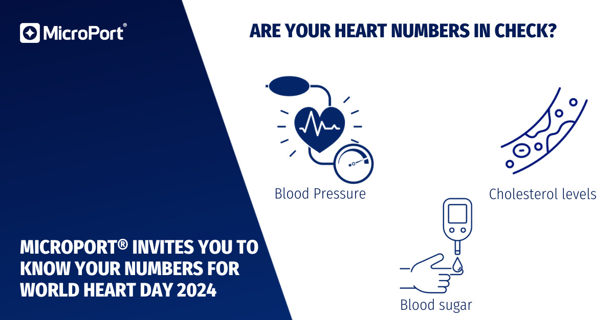 MicroPort's tweet photo. At #MicroPort, we’re gearing up for #WorldHeartDay 2024! ❤️
Start with these small steps to help protect your heart:
✅ Check your blood pressure
✅ Know your cholesterol levels
✅ Track your blood sugar
Knowing your numbers is key to a healthier heart!
https://t.co/tpwMevcO3S https://t.co/Let0i7OQku