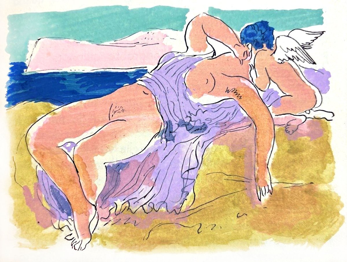 honesterotica's tweet photo. Ovid’s famous ‘sexual advice manual’ The Art of Loving, or L’art d’amour, has been illustrated by many artists, and today we have the pleasure of bringing you the colourful portfolio by the wonderful Milivoj Uzelac. You can see them all at https://t.co/mqFukGtaap. https://t.co/wz9TkOQH4D