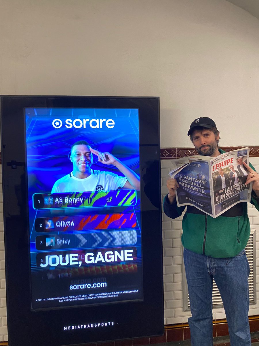 ✅ Sorare Hat
✅ Riding with Kylian to work
✅ Picking up L'Equipe to read the back page

#KylianMbappeNeedsYou #Sorare