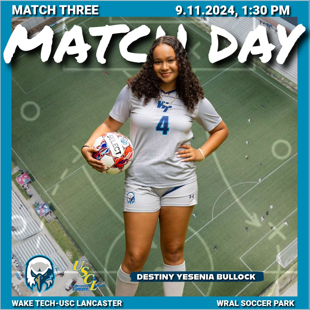 WakeTechWSoccer's tweet photo. ⚽️ MATCH DAY
🆚 USC Lancaster
🕜 1:30pm
📍 WRAL Soccer Park
🎟️ FREE Admission https://t.co/lUePL0nN7u