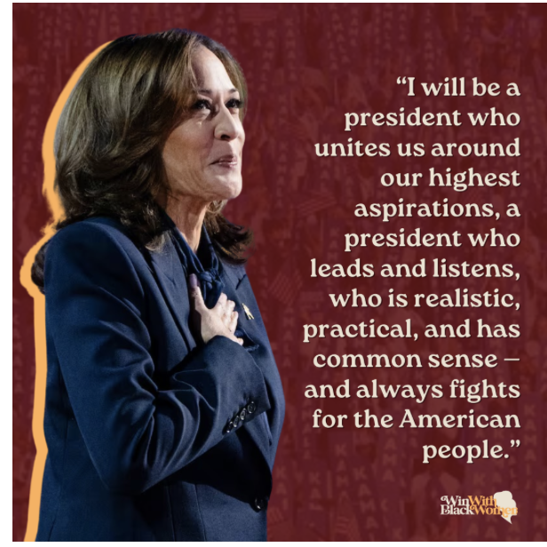 .<a href="/KamalaHarris/">Kamala Harris</a> is the leader that we need. She is qualified. She is ready. #WinWithBlackWomen