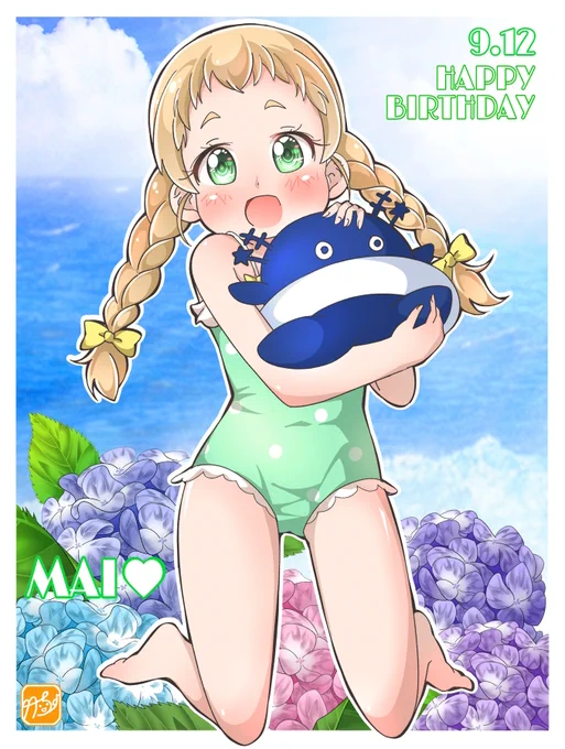 イノ先輩HAPPY BIRTHDAY～!!!科学万博つくば'85のコスモ星丸を可愛い水着姿でハグするイノ先輩を描きました#猪瀬舞誕生祭2024 #猪瀬舞生誕祭2024 #猪瀬舞生誕祭 #koias #恋アス #恋する小惑星 ↓気になる人のみ#いいねした人全員フォローする 